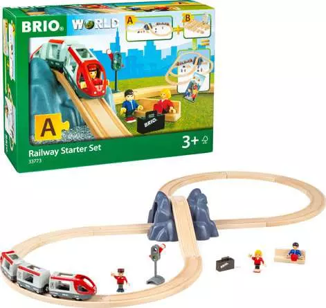 BRIO 33773 Railway Starter Set 八字形木轨道、隧道与火车